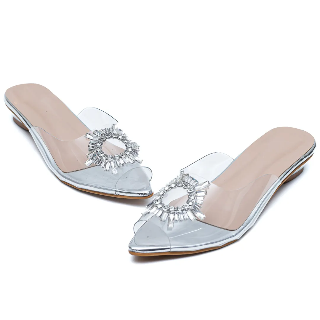 Amina Broach Flats - Silver
