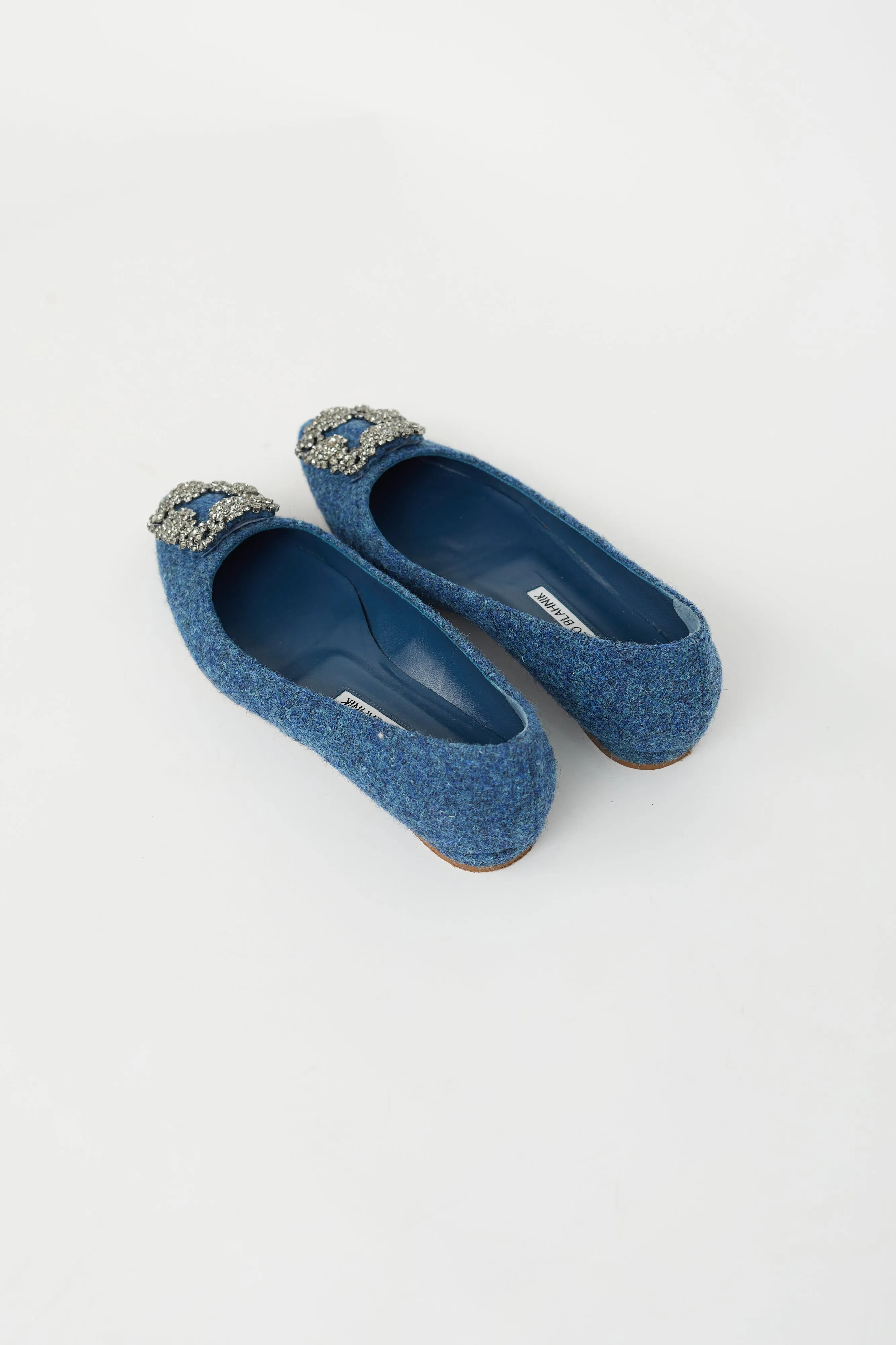Blue Tweed Hangisiflat Embellished Flat