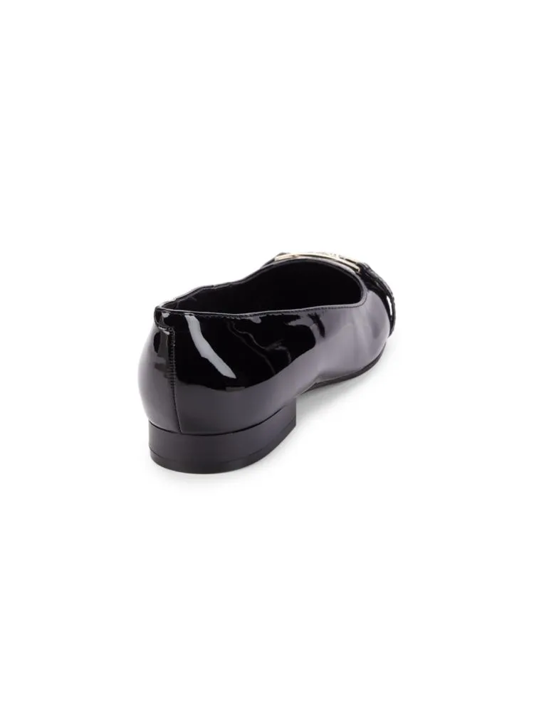 Chersh Ballet Flats with Calvin Klein Logo, Black