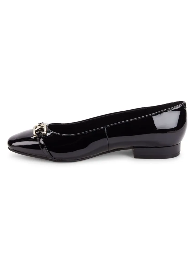 Chersh Ballet Flats with Calvin Klein Logo, Black