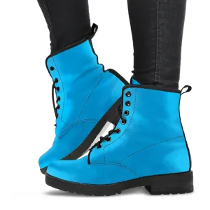 Combat Boots - Blue | Boho Shoes, Handmade Lace Up Boots, Vegan Leather Lace Up Boots Women, 90s Boots, 2000s Boots, Hipster Boots