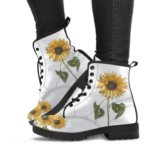 Combat Boots - Sunflower Shoes | Vegan Leather Lace Up Boots Women, Handmade Lace Up Boots, Women's Boots, Custom Shoes