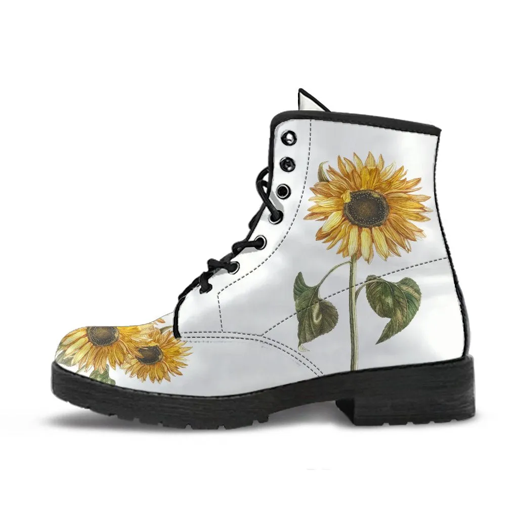 Combat Boots - Sunflower Shoes | Vegan Leather Lace Up Boots Women, Handmade Lace Up Boots, Women's Boots, Custom Shoes