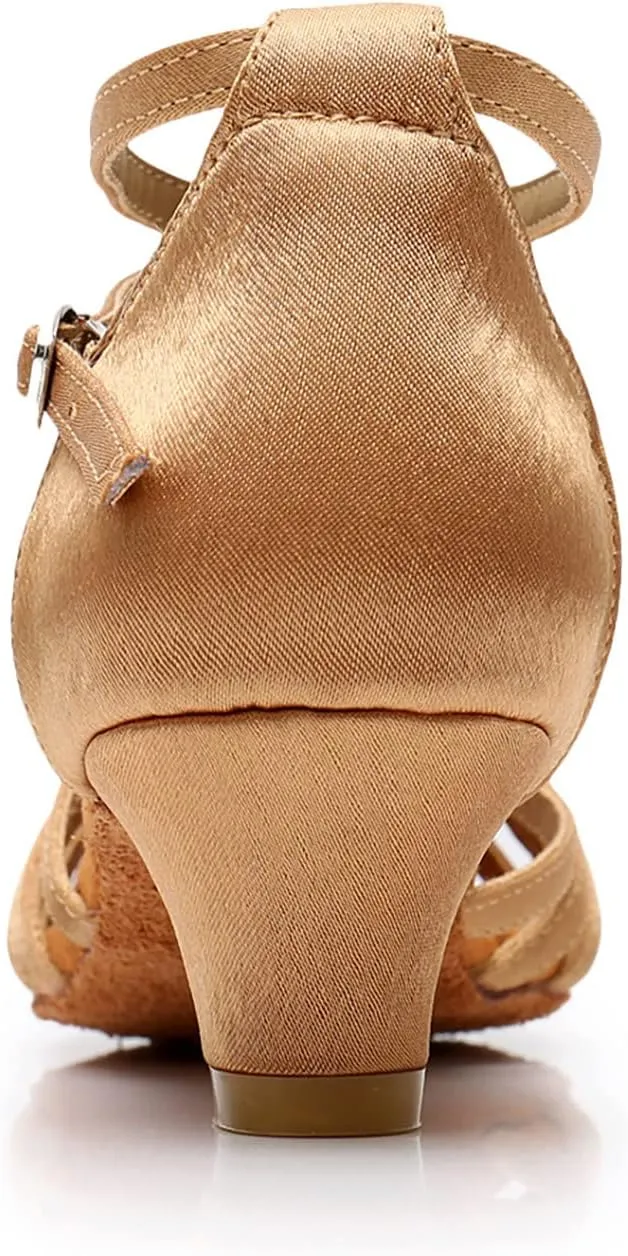 Dancing Shoes for Woman Chunky Heel Dress Shoes Latin Dance Shoe Nude Heel Sandals