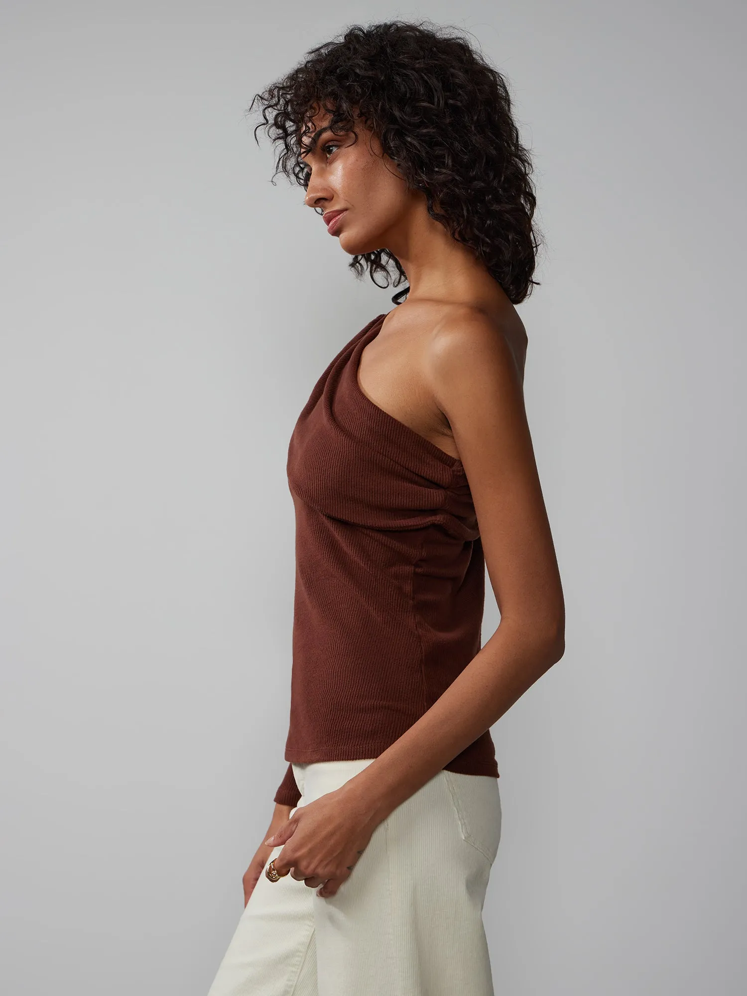 Long Sleeve One Shoulder Top