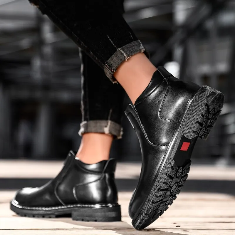 Men's Warm Ankle Boots / Fashion Leather Shoes / Classic Comfy Boots