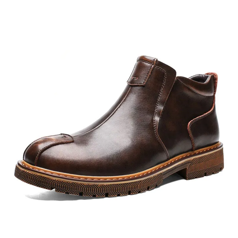 Men's Warm Ankle Boots / Fashion Leather Shoes / Classic Comfy Boots