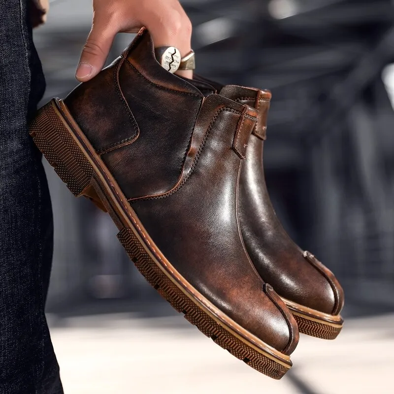 Men's Warm Ankle Boots / Fashion Leather Shoes / Classic Comfy Boots