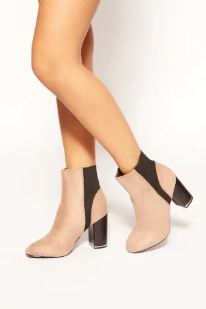 Rimia - Mocha Suede Block Heel Ankle Boot