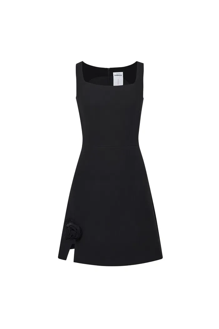 Rose Black Beaded Dress