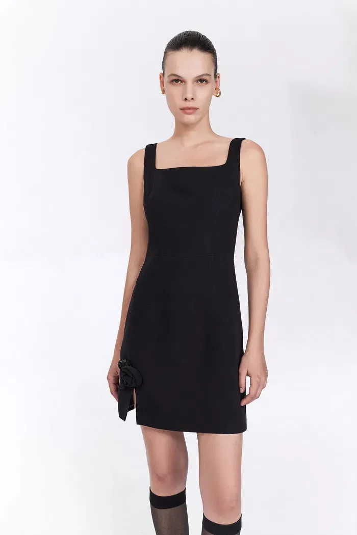 Rose Black Beaded Dress
