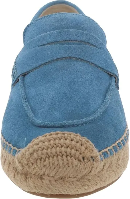 Sam Edelman Kai Canary Blue Slip On Rounded Toe Cork Detailed Espadrille Loafers