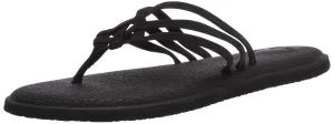 Sanuk Women's Yoga Salty Black Yoga Mat Sandal  Flip-Flop