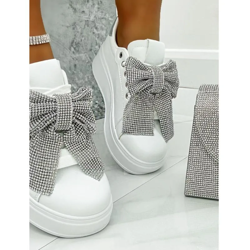 Sparkly Bow Casual Sneakers