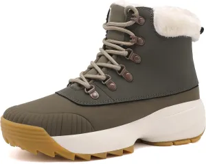 Waterproof Winter Snow Boots for WomenInsulated-Warm Fur-Lined BootiesNon-Slip Cushion Outdoor Walking BootsLightweight Comfortable Casual Suede Leather Short Boots