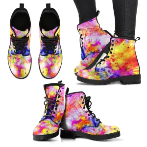 Women's Leather Boots Colorful Landscape
